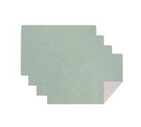 BESTORI Sets de Table en Cuir Antidérapant Double Face Lavable Imperméables Résistants À La Chaleur Set Table (Vert/Blanc, Lot De 4)