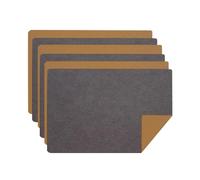 BESTORI Sets de Table en Cuir Antidérapant Double Face Lavable Imperméables Résistants À La Chaleur Set Table (Café/Jaune, Lot De 6)