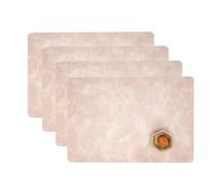 BESTORI Sets de Table en Cuir Lot de 4 Lavable Imperméables PU Résistant À La Chaleur Sets de Table pour Cuisines Restaurants et Hôtels Rose