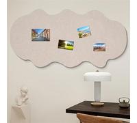 BESTORI Tableau d'affichage en liège Panneau Mural en Feutre Adhésif Pliable Tableau Mémo pour Photos Notes école Maison Cuisine Bureau, Beige, 40 x 80 cm