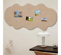 BESTORI Tableau d'affichage en liège Panneau Mural en Feutre Adhésif Pliable Tableau Mémo pour Photos Notes école Maison Cuisine Bureau, Kaki, 30 x 60 cm