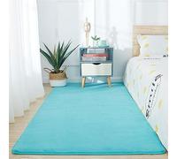 BESTORI Tapis à Poils Courts Doux Grande Tapis de Sol Antidérapant Tapis Shaggy Antidérapant pour Salon, Chambre à Coucher, Salle à Manger ou Chambre d'enfant, Bleu, 50 x 80 cm