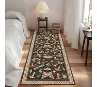 BESTORI Tapis Couloir Antidérapant 50 x 160 cm Tapis de Passage Cuisine Devant Evier Chambre Boho Lavable pour Entrée, Salon, Buanderie, Salle de Bains, Marron