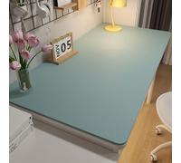 BESTORI Tapis de Bureau en Cuir PU Tapis de Souris Antidérapant Imperméable Sous Main Bureau pour Le Bureau et La Maison Bleu, 60 x 140 cm
