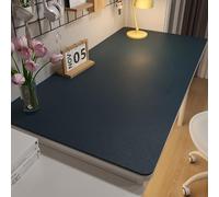 BESTORI Tapis de Bureau en Cuir PU Tapis de Souris Antidérapant Imperméable Sous Main Bureau pour Le Bureau et La Maison Bleu Marine, 70 x 140 cm