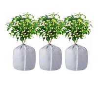 BESTORI Voile Hivernage Plante Lot de 3 Housse Hivernage Plante Exterieur Réutilisable Peut être Froid Housses de Protection pour Pot d'olivier, Gris, 45 x 50 cm
