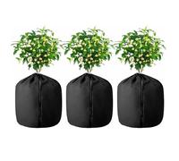 BESTORI Voile Hivernage Plante Lot de 3 Housse Hivernage Plante Exterieur Réutilisable Peut être Froid Housses de Protection pour Pot d'olivier, Noir, 65 x 70 cm