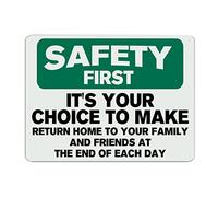 BESTORLOVE Safety First It's Your Choice to Make - Panneau d'avertissement sarcastique amusant en métal - 30,5 x 40,6 cm - Résistant aux intempéries - Décoration murale pour bar, garage, chambre de