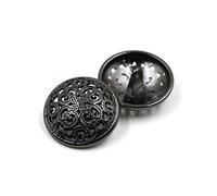 Bestowal 10PCS Vêtements Bouton - Retro Creux Bouton de Couture À Coudre Bouton en Forme de Bouton Rond Métallique pour Hommes Femmes Blazer, Manteau, Uniforme, Chemise, Costume et Veste (Noir, 15mm)