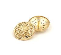 Bestowal 10PCS Vêtements Bouton - Retro Creux Bouton de Couture À Coudre Bouton en Forme de Bouton Rond Métallique pour Hommes Femmes Blazer, Manteau, Uniforme, Chemise, Costume et Veste (Or, 25mm)