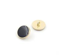 Bestowal Bouton de Vêtements 10PCS - Bouton de Couture en Métal Glacé Noir à la Mode pour Le Blazer, Le Manteau, L'uniforme, la Chemise, Le Costume et la Veste (15mm)
