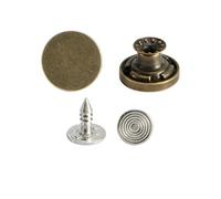 Bestowal Boutons en Alliage 10Pcs - Métal Plat Jeans Remplacement Boutons Bretelles pour Pantalon (Bronze, 15mm)