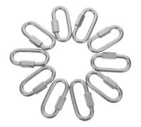BESTOYARD 10 Pièces Connecteur Rapide en Acier Inoxydable pour Chaîne Anneau Fileté, Forme, Haute Résistance et Sécurité, pour Camping et Usage Industriel, Couleur Argenté