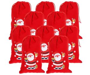 BESTOYARD 10 Pièces Lot de Présents de Noël en Velours Rouge à Cordon, Réutilisables pour Ranger Bijoux et Petits Objets, Ambiance Festive et Élégante pour Fêtes et Présents