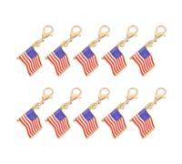 BESTOYARD 10 Pièces Porte-clés Estampage Précis Compact en Alliage Drapeau Américain Résistant aux Rayures, Forme Plate et Porte-monnaie pour Clés de Voiture en Voyage