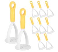 BESTOYARD 10 Pièces Presse-purée Manuel Mini en Pp Léger Jaune pour Pommes de Terre et Légumes, Outil Polyvalent Ergonomique pour Préparation de Repas et Espaces Limités