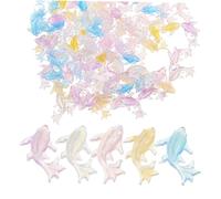 BESTOYARD 100pièces Accessoires Poissons Résine pour Déco Ongles Décorations Miniatures Dauphins Breloques Thème Mer pour Loisirs Créatifs