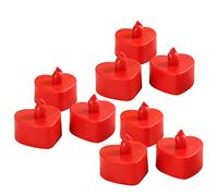 BESTOYARD 10pcs Lumières Bougies à LED Forme de Coeur Bougies sans Flamme Fausses électriques pour Fête Anniversaire Noel Mariage (Rouge et Lumière Rouge)