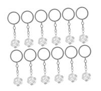 BESTOYARD 12 Pièces Cube Porte-clés Esthétique Glaçon, Transparent en