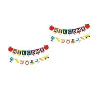 BESTOYARD 2 Ensembles Bannière De Bienvenue Pour Rentrée Scolaire De Décorations Colorées Pour Salle De Classe Événements Accessoires Parfaits Pour Accueil 2 Pièces * 2