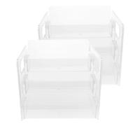 BESTOYARD 2 Pièces Acrylique Organisateur à 3 de Bouteilles de Vitamines | Séparateurs Surélevés, Panneaux Avant Transparents, pour Bouteilles de Remède et Vitamines