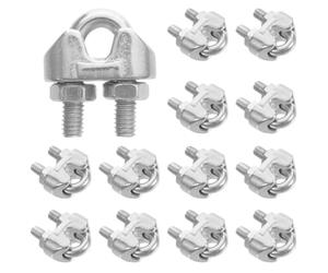 BESTOYARD 20 Pièces Pince de Câble M6 1/4 Pouce en Acier Inoxydable pour | Clip pour Câble de Clôture, Serrage Rapide, Grip Sûr, Résistant à Corrosion, Usage Marin et Treillis