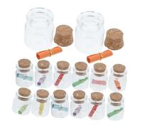 BESTOYARD 24pièces Bouteilles Miniatures Verre avec Bouchons Liège De Pots pour Décorations Et Artisanat Bouteilles Transparentes pour Messages Et Stockage De Petits Objets