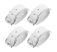 BESTOYARD 4 Pièces Sangle de Panier de Vélo en PU, Boucle Réglable | Compatibilité, Installation Facile, Maintien Fiable, pour École et Pique-niques, Blanc