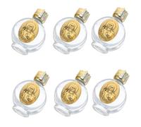 BESTOYARD 6pièces Bouteilles Eau Bénite Verre Lot de Petites Vides avec Relief Rose pour Voyage Décoration Église Religieuse Baptêmes Mariages