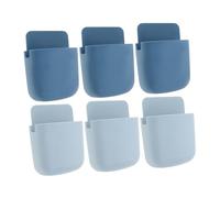 BESTOYARD 6pièces Organisateur Mural Télécommande Et Chargeur De Téléphone Lot de Supports Auto-adhésifs Bleus pour Rangement Pratique Et Optimisation Espace