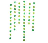 BESTOYARD Bannière de Guirlande en Papier Vert Saint-patrick à Quatre Feuilles Réutilisable et Préassemblée pour Décoration Festive de Table et Maison