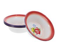 BESTOYARD Bassine en émail vintage 5pcs 6.30 in bol de service en émail réutilisable facile à ranger pour servir fruits et plats Plusieurs styles