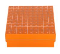 BESTOYARD Boîte de Conservation Fraîcheur Orange 81 Compartiments pour Tubes à Essais 1-5 Ml en Pp avec Séparateur Central pour Stockage Sécurisé en Laboratoire