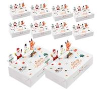 BESTOYARD Boîtes De 10 Pièces Boîte d'emballage bonbonniere noel coffret bonbon noel boîtes de bonbons de Noël faire la fête boîtes de bonbons alimentation de noël papier