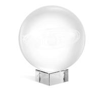 BESTOYARD Boule de Cristal Éducative Gravée du Système Solaire avec Support en Cristal, Décoration Intérieure pour Maison et École, Modèle Sphérique pour Garçon et Filles