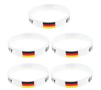 BESTOYARD Bracelet Imprimé Drapeau du Pays et Taille Unique Confortable Lot de 5 Pièces en Silicone Blanc pour Sports en Plein Air et Matches Internationaux