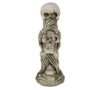 BESTOYARD DéCoration De CrâNe en RéSine TêTe De Mort Antique Peinte À La Main pour Halloween Et Collection Sculpture DéTail ÉLevé 17cm