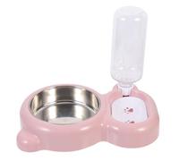 BESTOYARD Distributeur de Nourriture Multifonction pour Chats Distributeur d'eau Intégré en PP et Acier Inoxydable, Bol Surélevé pour Protéger la Santé du Cou de Votre Animal