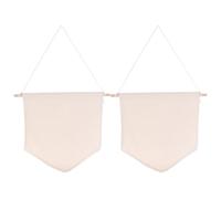 BESTOYARD Fanion Décoratif Beige 2pcs en Polyester Coton et Bois, Toile Vierge Résistante Déchirure pour Affichage de Badges et Collections, pour Décoration Murale Garçon et Filles