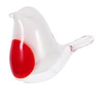 BESTOYARD Figurine en Verre Soufflé Main Oiseau Blanc Rouge Décoratif pour Maison Design Élégant Polie et Unique pour Décoration Intérieure et Collection