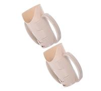BESTOYARD Gobelet D'entraînement Dysphagie 2pcs Beige en Plastique avec 2 Poignées Forme Inclinée Anti-fuite pour Soins Infirmiers et Maisons de Retraite