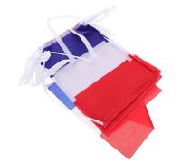 BESTOYARD Guirlande Résistante Facile Pièces L'usure Double à Couture de Drapeaux Français Mini en Polyester, 25 à Suspendre, Décoration pour Fêtes et Bureaux