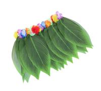 BESTOYARD Jupe Taille Élastique Réglable en Polyester Confortable Hawaïenne Rouge Perles et Fleurs pour Fête Estivale pour Adultes