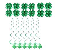BESTOYARD Lot de 18 bannières de ballons décoratifs en spirale avec trèfle à quatre feuilles - Décoration de la Saint Patrick - Vert