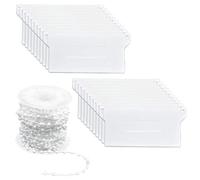 BESTOYARD Lot de 20 Set de Set de Plaques de Lestage en Plastique et Chaînette de Perles pour Stores Verticaux, Accessoires pour Rideaux, 10 Mètres, Fixation Solide pour Décoration