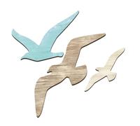 BESTOYARD Lot De 3 Décorations Murales Mouette En Bois 9.4 Pouces Style Méditerranéen Sculpture Murale Thème Côtier Pour Salon Chambre Bord De Mer