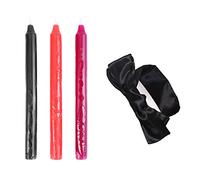 BESTOYARD Lot de 4 bougies à basse température avec bandeau en satin pour les yeux - Pour adultes et couples
