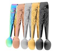 BESTOYARD Lot de 5 Mini Pinces à Glace en Acier Inoxydable Design Élégant, Faciles à Ranger, pour Thé, Café, Apéritifs et Fêtes