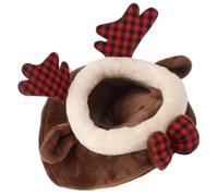 BESTOYARD Nid Chaud pour Hamster et Lapin en Flanelle Marron Coton PP, Forme Cerf Cartoon, pour l'hiver la Maison, Protège du Vent et Offre Sécurité