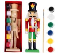 BESTOYARD Nutcracker Puppet DIY à Peindre Soldat Casse Noisette Ornement de Noël Créatif pour Activités Parent Garçon Fille et Décoration Festive